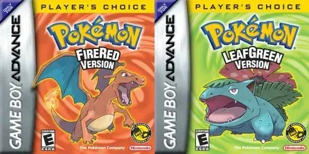 Pokémon Fire Red and Leaf Green covert art side by side.
